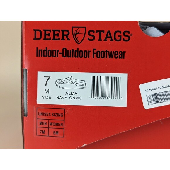 DEER STAGS Slipperooz Alma Slippers Men 7 M Blue Quilted Slip On Mule Shoes NWB main image 5